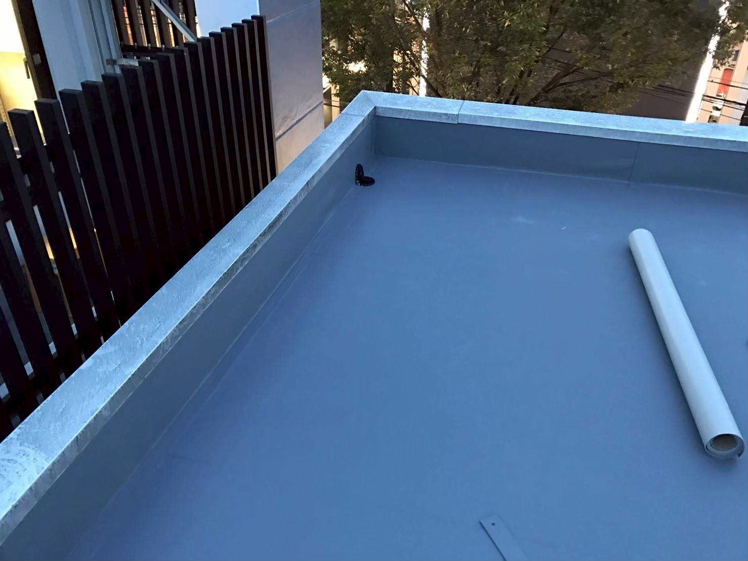 京都市右京区にて雨漏り修理・塩ビシート防水工事〈テナントビル屋上からの雨漏り〉 施工後